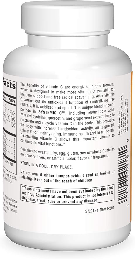 Source Naturals, Inc. Systemic C, 1000mg - 100 Tablets