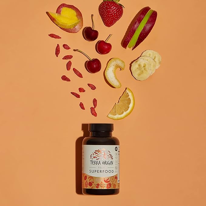 TERRA ORIGIN Fruit Superfood Supplements | 90 Capsules | Supports Energy, Non GMO, and Gluten Free | for Adults and Women