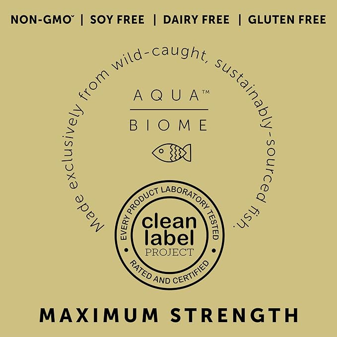 Aqua Biome by Enzymedica, Maximum Strength Omega 3 Fish Oil, 60 Softgels