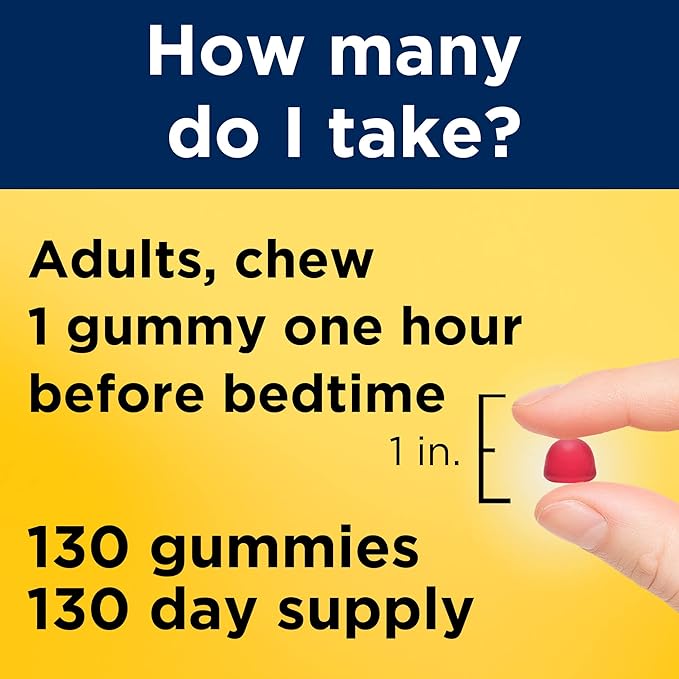 Nature Made Melatonin 2.5 mg Gummies, 100% Drug Free Sleep Aid for Adults, 130 Gummies, 130 Day Supply (Pack of 2)