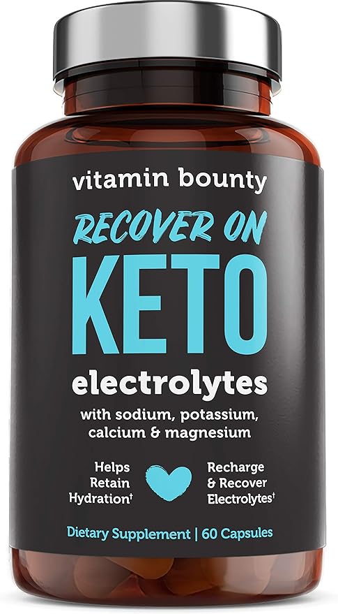 Vitamin Bounty Recover On Keto Electrolytes - Keto Supplements, Electrolyte Supplement, Keto Vitamins, Sugar Free Hydration, Boost Energy, Workout Recovery, GLP-1 Support - 60 Capsules
