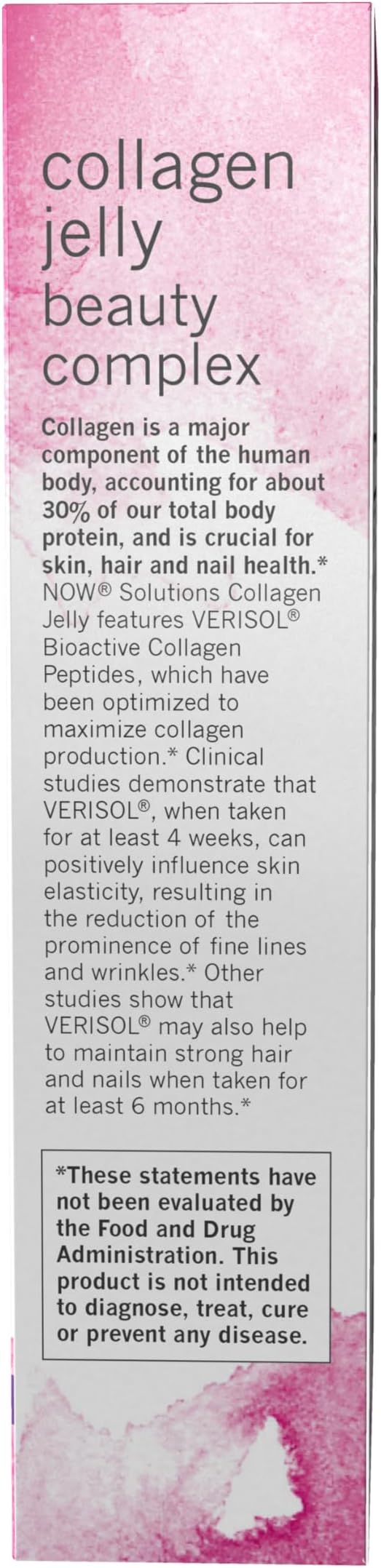 NOW Foods Solutions, Collagen Jelly Beauty Complex, Sweet Plum Flavor, 10 Jelly Sticks