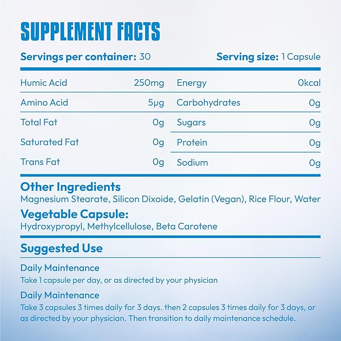 Immune Support, Humic Acid & Amino Acid Blend Supplement, 30 Vegetable Capsules, Advanced Immune Support Formula