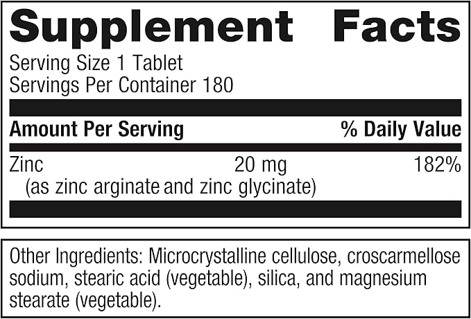 Metagenics Zinc A.G. - Highly Absorbable - for Immune Support, Bone Health & Energy Metabolism* - Non-GMO & Gluten-Free - 180 Tablets