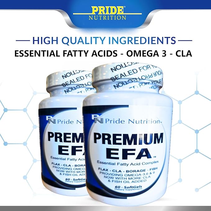 Premium EFA Omega 3-6-9 Supplement for Men and Women 5 in 1 - EPA, DHA, GLA, ALA & CLA Essential Fatty Acids with Fish Oil - Softgel Pills