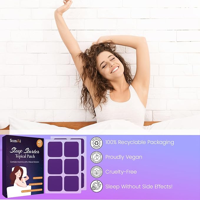 Sleep Patches for Adults Extra Strength: Gentle Overnight Sleep Support Patch - Non‑Habit Forming Sleep Aid with All‑Natural, Lavender & Chamomile Relaxation Aid - Drug-Free, 8-Hour Nighttime Solution