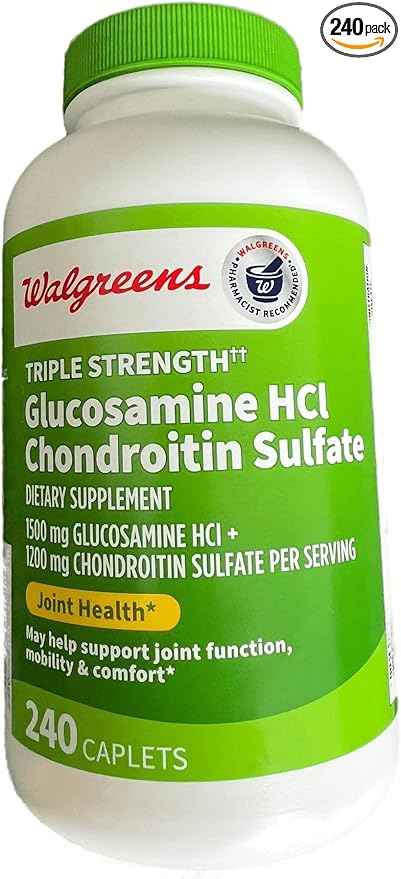 Walgreens Glucosamine Chondroitin Triple Strength 1500 mg Glucosamine HCL 1200 mg Chondroitin - 240 Caplets