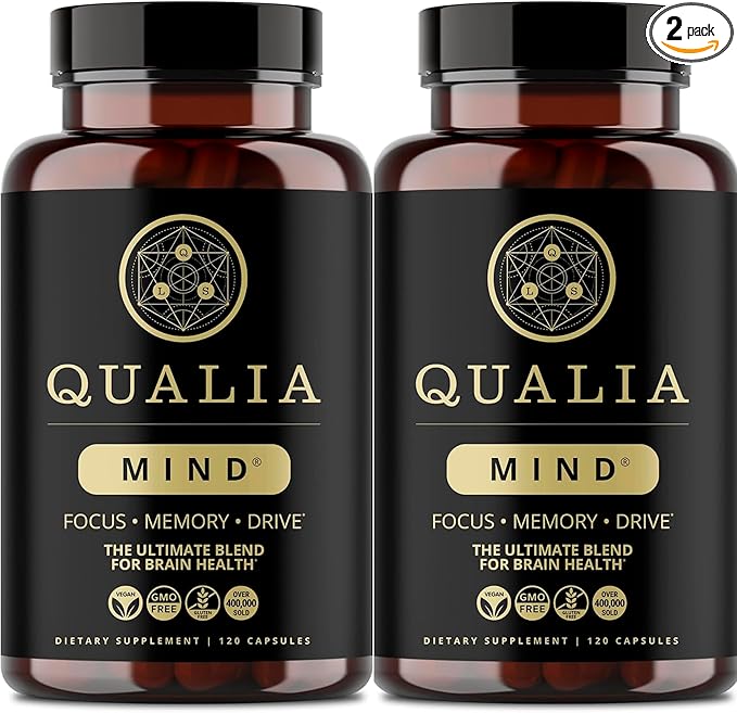 QUALIA MIND | The Ultimate Blend For Brain Health* | Doctor-Formulated Nootropic To Fuel Focus & Concentration* | Supports Long Term Brain Health| Maintain Drive & Productivity | 2 Month Supply