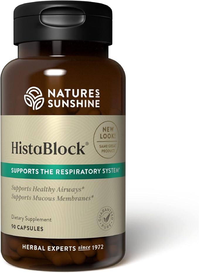 Nature's Sunshine HistaBlock | Respiratory Support Supplement | Supports Airways & Blocks Irritants | Antioxidant Strength | Seasonal Allergy Help | Natural Respiratory Function Aid 90 Capsules