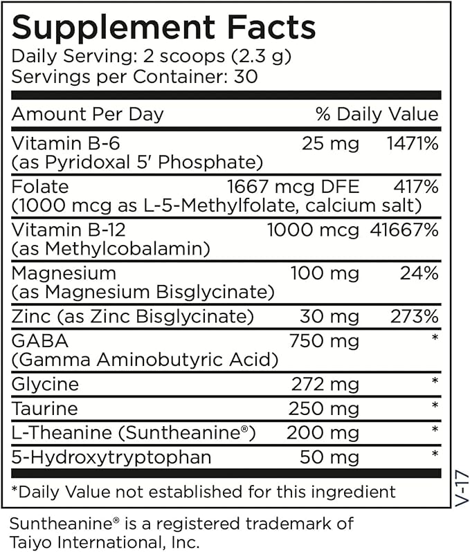 Metabolic Maintenance Spectrum Awakening - Mood, Calm + Focus Support Supplement with Folate, Magnesium, L-Theanine, GABA + 5-HTP - Supports Healthy Nervous System Functioning (69g / 30 Servings)