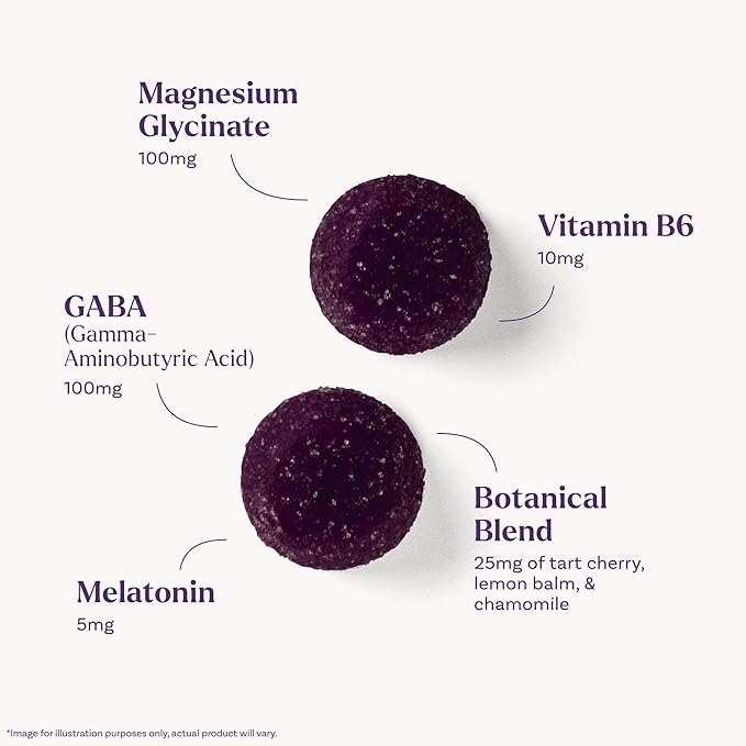 Natrol Sleep + Restore Magnesium Glycinate Gummies with Melatonin 5mg - Calm Magnesium with GABA, Botanical Blend, Cherry Flavor, 60 Gummies