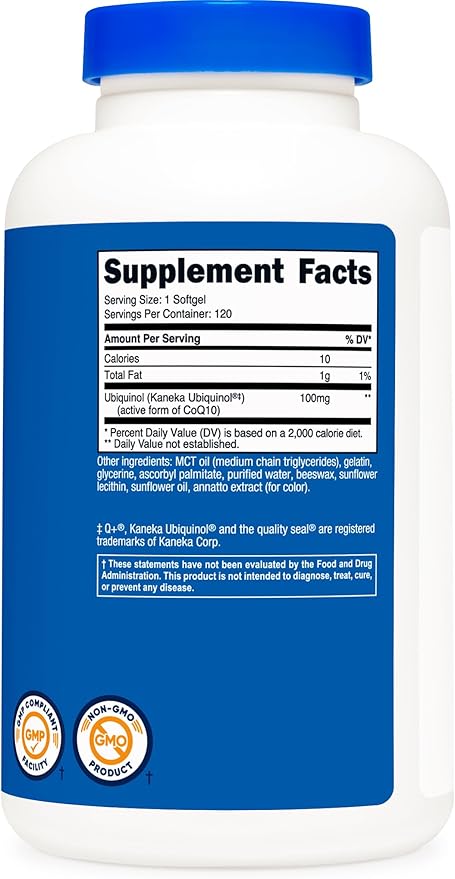 Nutricost Ubiquinol Softgels (120 Softgels | 100 mg Per Serving) - Superior Absorption Antioxidant | Active Form of CoQ10 - Gluten Free, Non-GMO