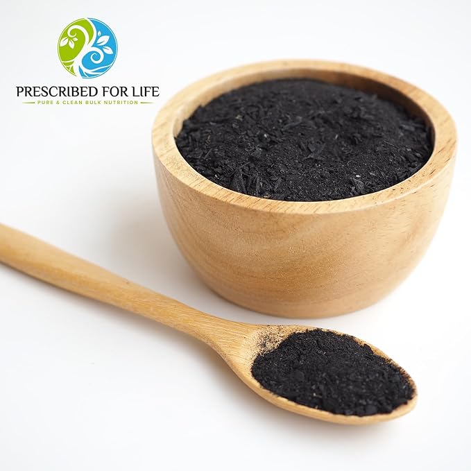 Prescribed For Life Activated Charcoal Powder, Coconut Shell Charcoal Ultra Fine Husk Food Grade Powder (8 oz)