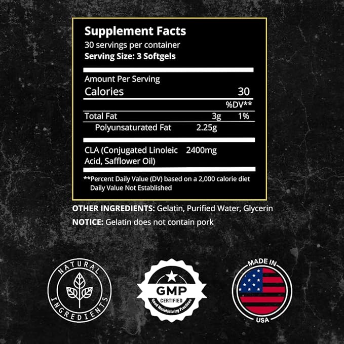 UNALTERED Belly Fat Burner for Men - Natural Weight Loss Pills to Support Reduced Body Fat, Preservation of Lean Muscle Mass, and a Healthy Metabolism - CLA Dietary Supplement - 90 Softgel Capsules