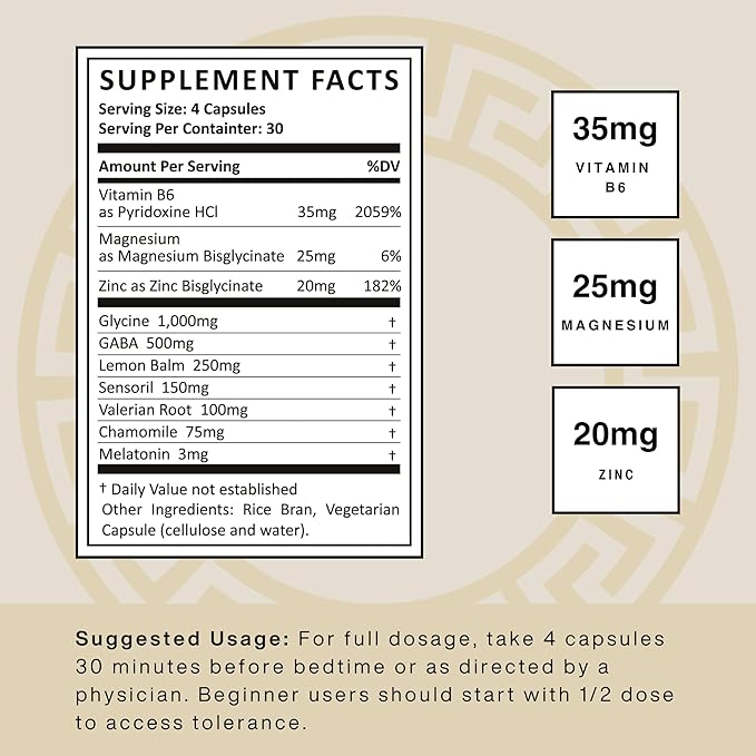 Elysium Rest | Supports Mental and Physical Rejuvenation, Calmness, and Tranquility | 30 Servings - 120 Capsules