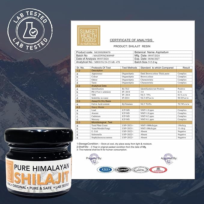 SHF Himalayan Shilajit Resin 30g, Pure Organic Potent Gold Grade Himalayan Shilajit Resin, Energy & Immune Support, Natural Source of Fulvic Acid & 85+ Trace Minerals for Men & Women 30g