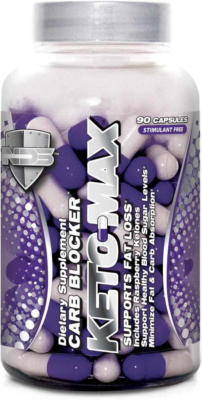 Keto-Max - Carbohydrate and Fat Blocking Dietary Supplement with Chromium - Stimulant Free Fat Burner for A More Toned and Fit Body - 90 Capsules