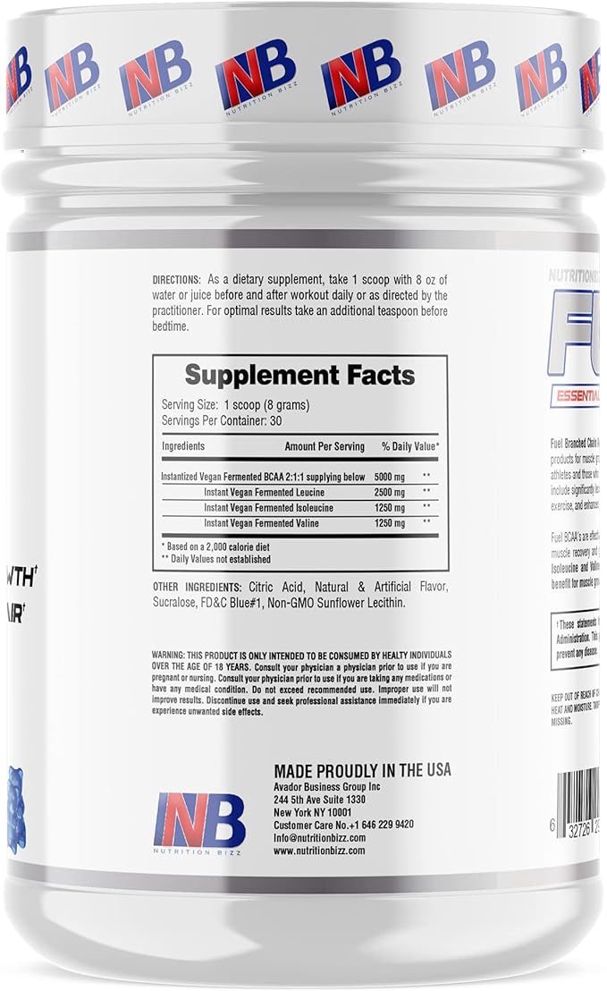 BCAA Powder, 5 Grams of BCAAs Amino Acids, Post Workout Recovery Drink for Muscle Building, Recovery, and Endurance, 30 Servings (Gummy Candy)