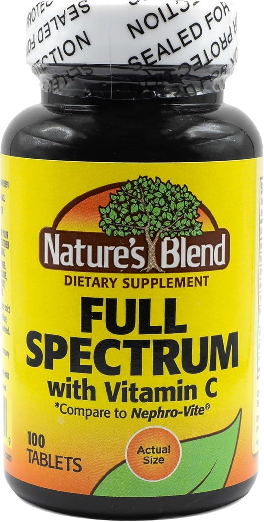 Nature's Blend Full Spectrum B with Vitamin C Powder, 100 Count (1269)