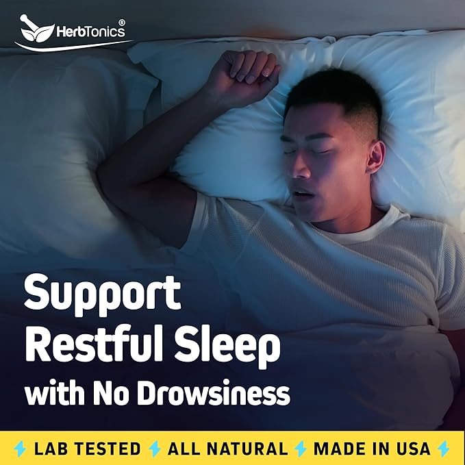 Herbtonics Night Time Weight Supplement & Sleep Aid β Dual-Action Metabolism & Appetite Support | Melatonin, L-Theanine, Lemon Balm, Green Tea Extract | GLP-1 Support | 60 Vegan Capsules