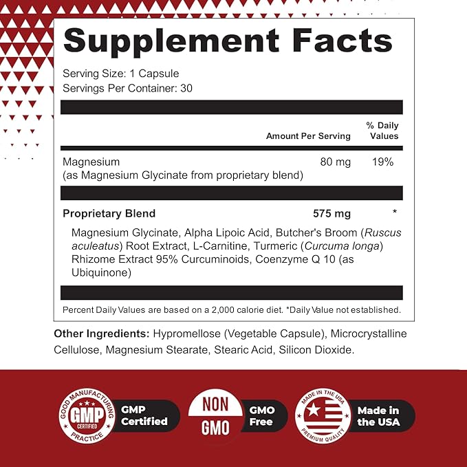 NerveFreedom Capsules - Plant-Based Formula with Turmeric, Alpha Lipoic Acid, and Magnesium Glycinate – Non-GMO, Made in The USA, Easy-to-Use, 30 Capsules, 6 Month Supply