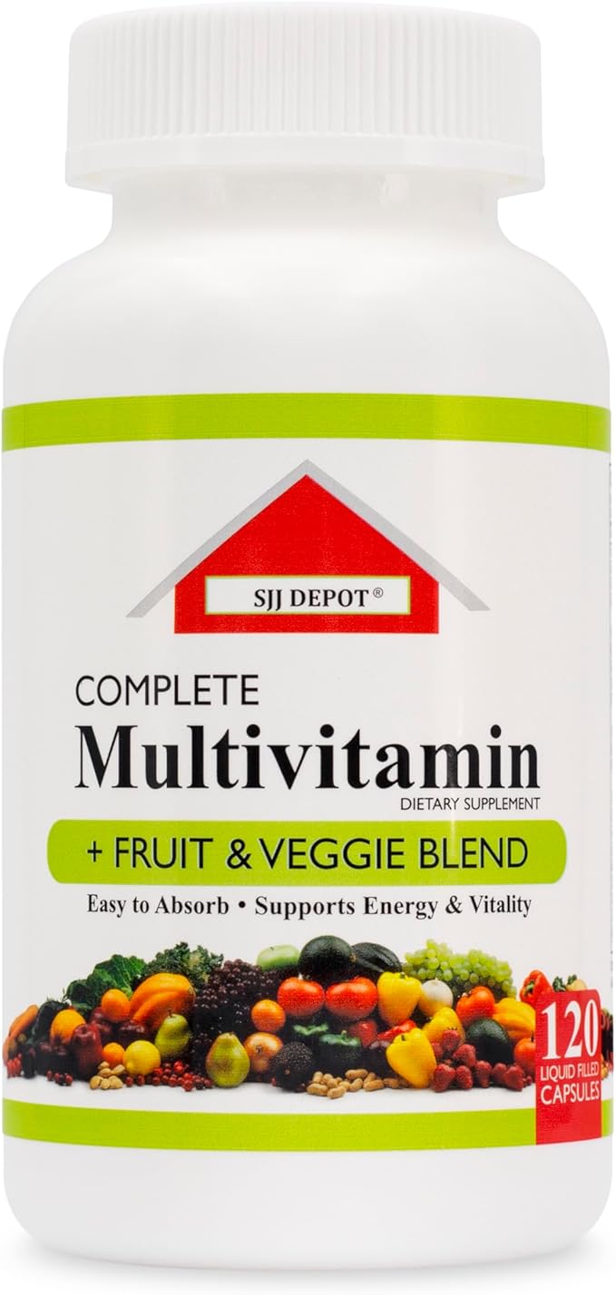 120 Multivitamin Fruit and Vegetable Liquid Capsules, Loaded Multivitamins, Supplements, Multiple Vitamin has Many Antioxidants, Daily Women Men Senior Adult Multi Vitamins