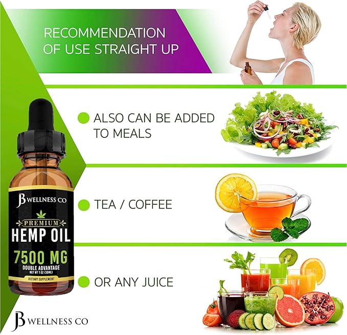 Organic Hemp Oil Extract Drops - Omega Fatty Acids 3 6 9, Non-GMO Ultra-Pure Sugar- Free (2-Pack)