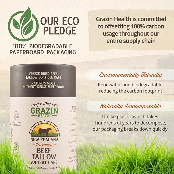 Grass Fed Beef Tallow Capsules (30 Day Supply)