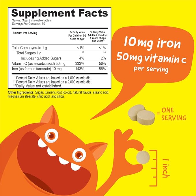 Kids Zinc 15mg Chewables + Iron 10mg + Vitamin C Chewables Bundle