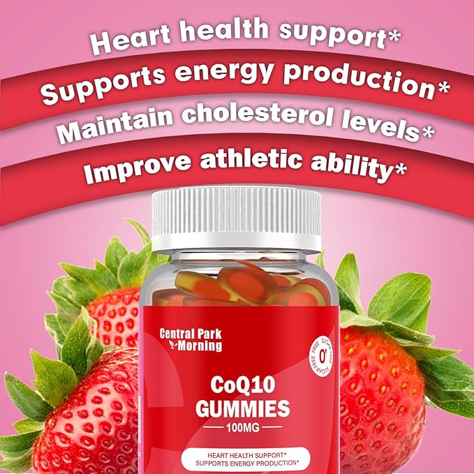 Coenzyme Q10 Supplement, CoQ10 Gummies Antioxidant for Heart Health Support & Energy