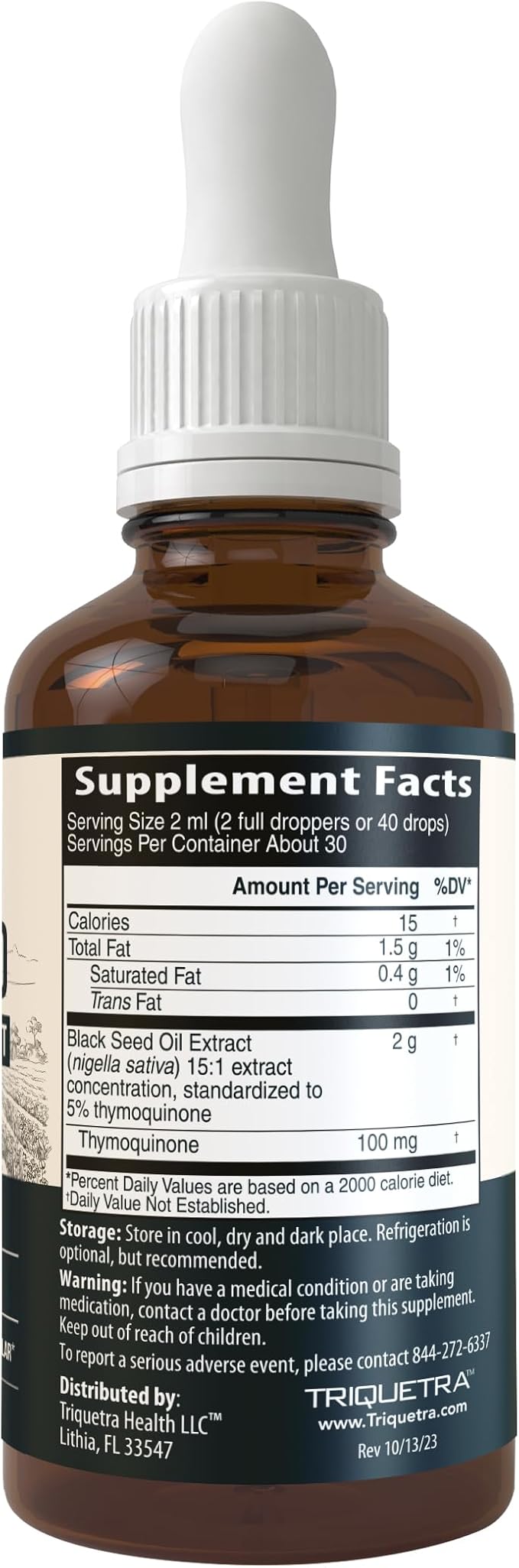 Black Seed Oil with 5% Thymoquinone - 100mg per Serving, 15:1 Concentrate from Nigella Sativa, Vegan, 30 Servings