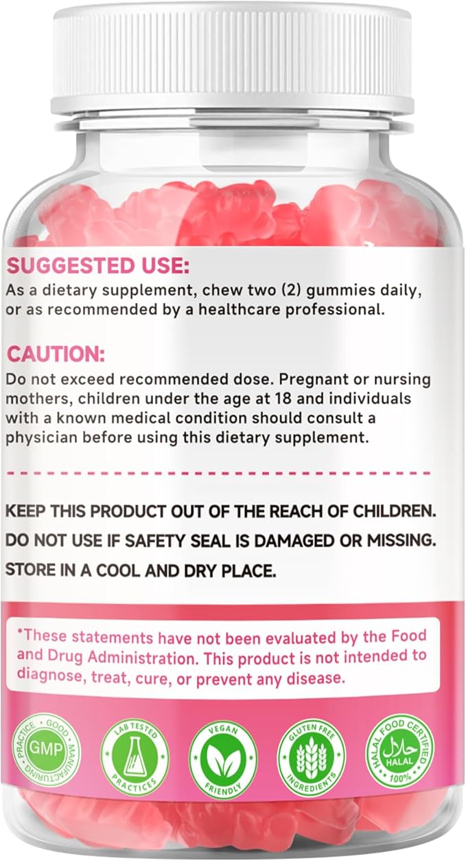 2 Pack Calcium Citrate Gummies 1000mg w/Vitamin D3, High Absorption Calcium Gummies for Women & Men, Plus Magnesium, Potassium, Zinc for Muscle & Immune, Raspberry Flavor, 120 Count