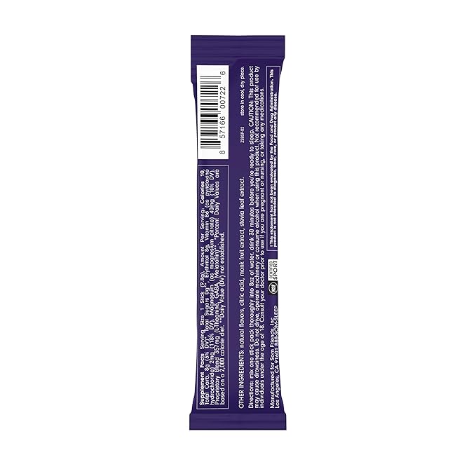 Som Sleep, Restful Calm Sleep Powder Drink Mix, 3mg Melatonin, Magnesium, Vitamin B6, L-Theanine, GABA – Vegan, Zero Sugar, Keto Friendly – Cherry, 30-Pack