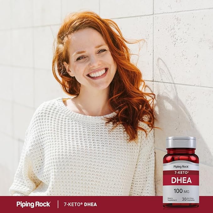 Piping Rock DHEA Supplement for Women and Men | 100mg | 30 Capsules | 7-Keto | Dehydroepiandrosterone | Non-GMO, Gluten Free