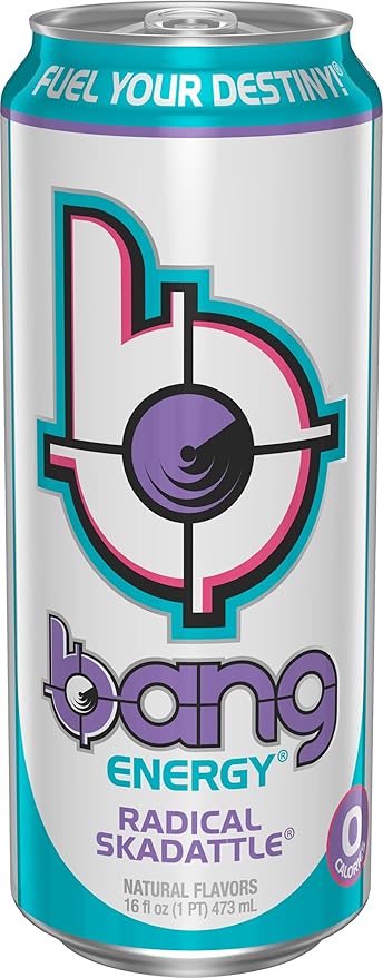 Bang Energy Radical Skadattle, Sugar-Free Energy Drink, 16-Ounce (Pack of 12)