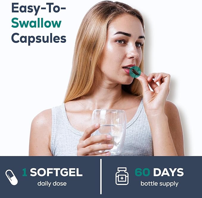 Liposomal L-Theanine 500mg, Complex with GABA 200mg & Magnesium 100mg, Extra Strength Supplement for Calm, Relaxation & Focus, Gluten Free - 60 Capsules