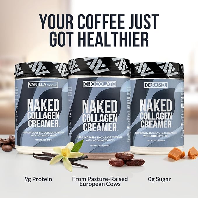 Naked Collagen Mocha Coffee Creamer - Collagen Creamer For Coffee - Dairy-Free, Gluten-Free, GMO-Free - Support Hair, Skin, and Nails - 40 Servings