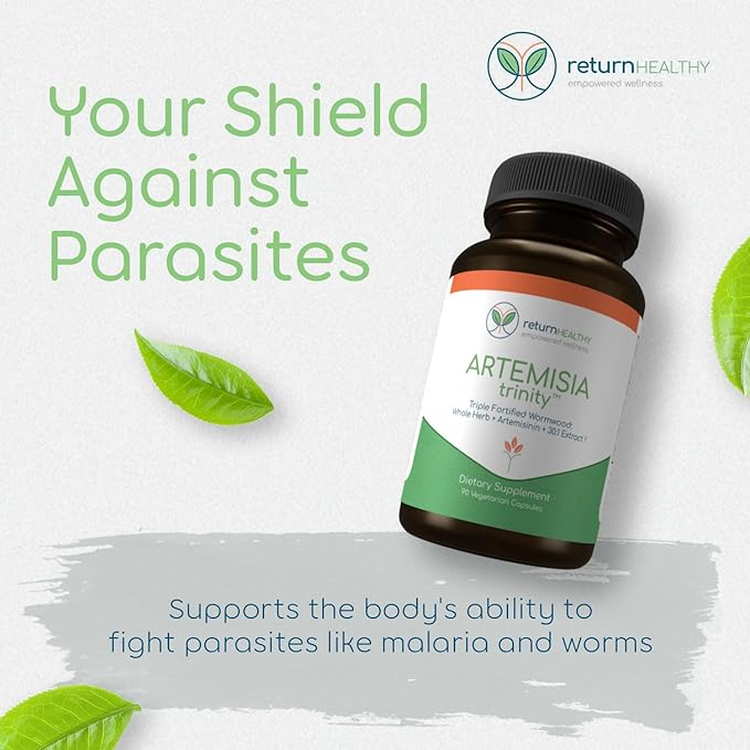 Artemisia Trinity | Cleansing for Adults with Wormwood Herb & Artemisinin 30:1 Extract | Resistance & Digestive Support | Herbal Supplements | Pure, Plant-Based, 90 Caps