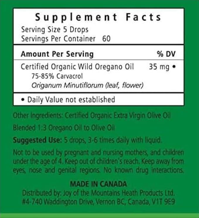 Oil of Oregano Liquid | Wild Mediterranean, Certified Organic Oregano | Blended in Organic Cold Pressed Extra Virgin Olive Oil | 0.33oz / 10mL (Pack of 2)