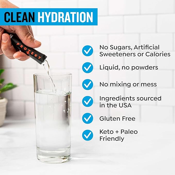 Electrolyte Packets for Recovery & Hydration | Organic & Sugar-Free Electrolytes Drinks | Works Faster Than Powder Drink | On-The-Go Liquid Hydration Drink | Watermelon, 10 Pack