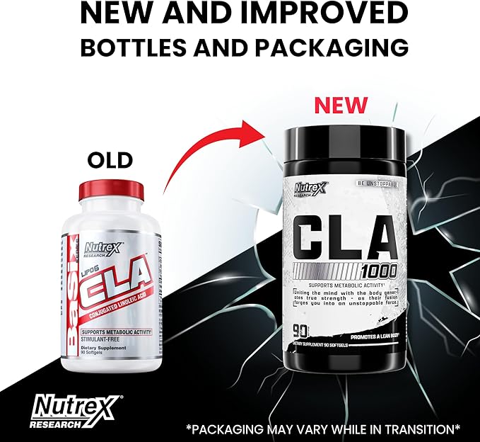 Nutrex CLA 90 Soft Gels - 1000mg Conjugated Linoleic Acid Active Blend from Safflower Oil - Stimulant-Free Metabolism Booster Pills for Weight Loss