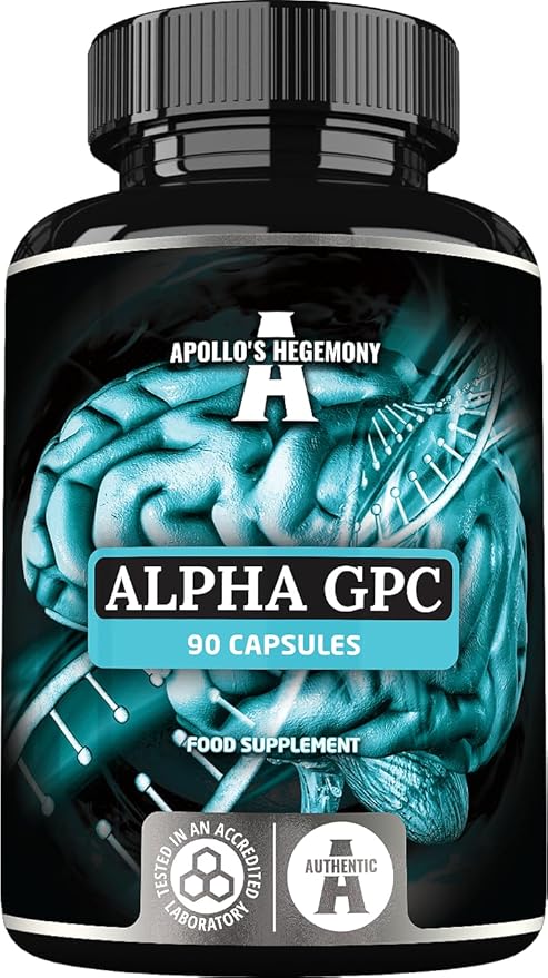 APOLLO'S HEGEMONY Alpha-GPC 600mg per Daily Dose - 90 Vegan Choline Capsules - 99% Choline Alfoscerate Dietary Supplement - Lipid Choline - Memory and Concentration Capsules