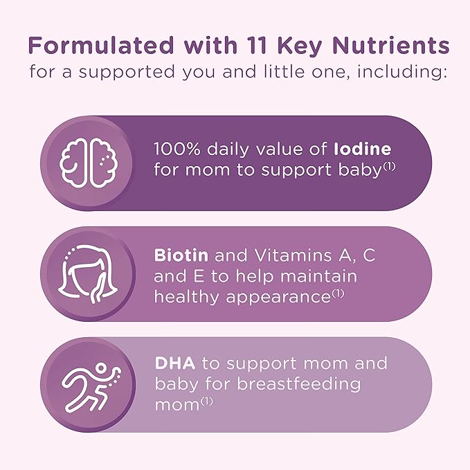 Centrum Postnatal Multivitamin Gummies with Biotin and DHA, Mixed Berry and Lemon Flavors - 60 Count, 30 Day Supply