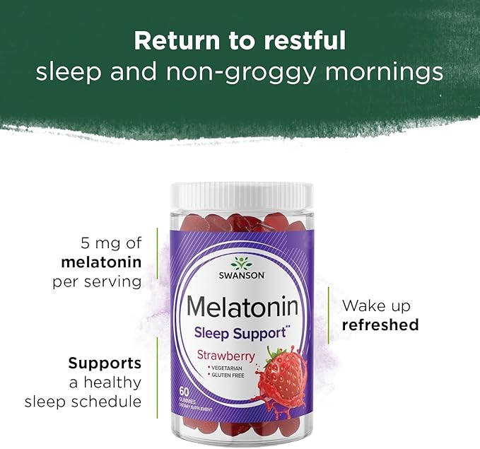 Swanson MELATONIN GMMY STRWBRRY 2.5MG 60GMMY