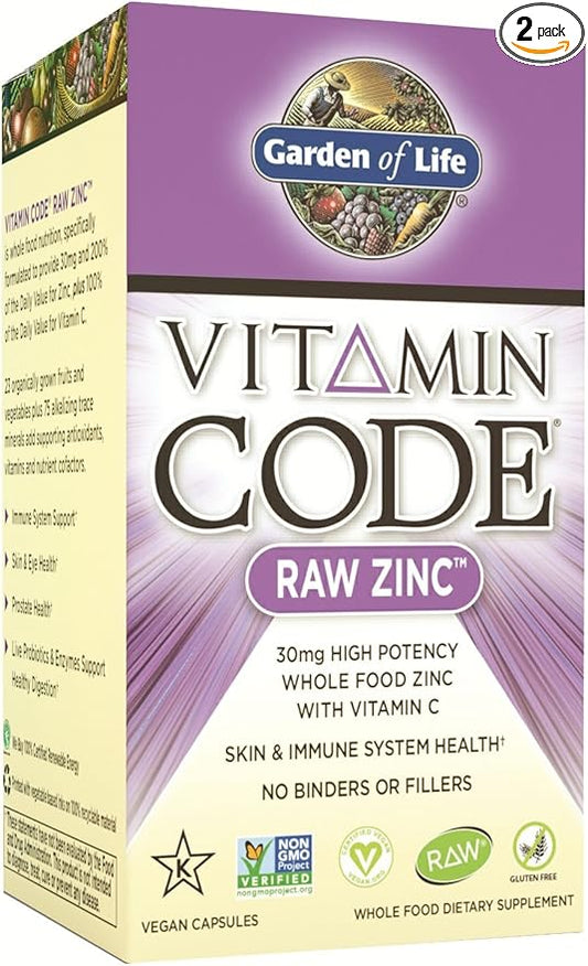 Garden Of Life Vitamin Code Raw Zinc, 60 Capsules (2 pack)
