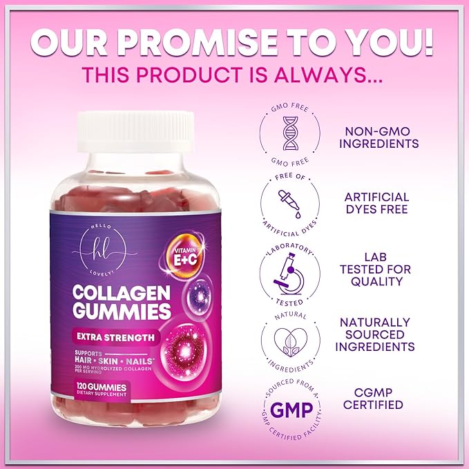 Collagen Peptide Gummies for Women with Biotin - Hydrolyzed Collagen for Hair, Skin, Nail, Bone Health & Joint Support - Extra Strength Best Peptides Supplement for Women & Men, Non-GMO - 120 Gummies