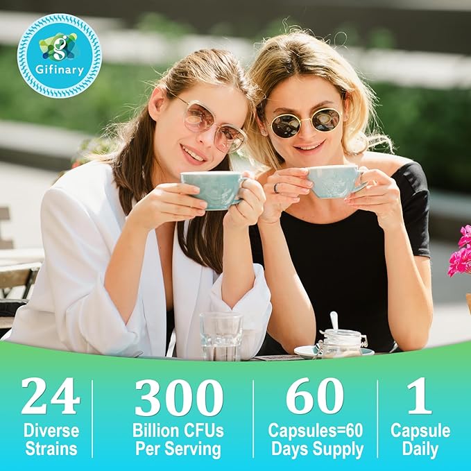 Probiotics for Women & Men - 300 Billion CFU, 24 Strains Probiotics + 15 Organic Herbs Prebiotics for Digestive, Gut Health, Immune, Constipation, Diarrhea & Whole-Body Health - 8 Months Supply