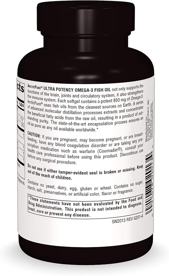 Source Naturals ArcticPure Ultra Potency 850 mg Omega-3 Fish Oil - 60 Softgels
