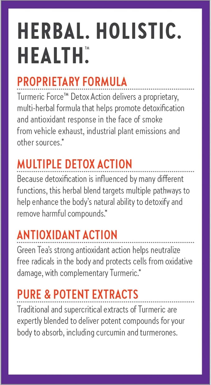 New Chapter Turmeric Supplement + Daily Detox Turmeric Force Detox Action with Green Tea + Ginger + NO Black Pepper Needed + NonGMO Ingredients Vegetarian Capsule, 60 Count