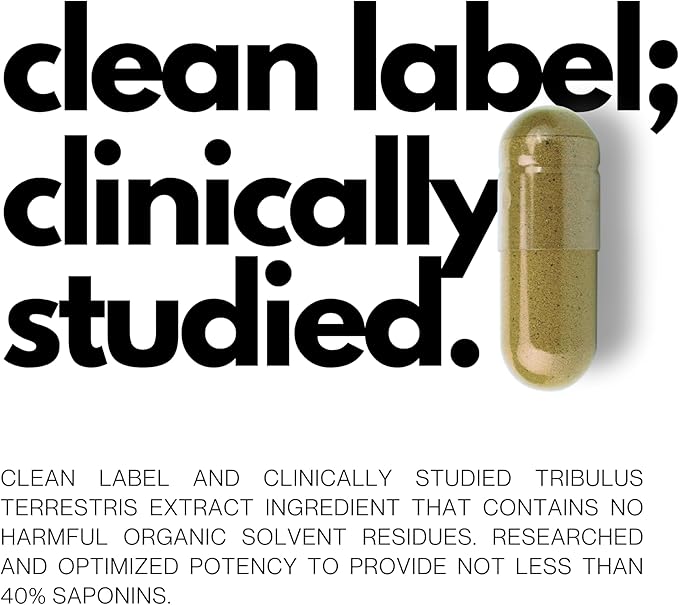 Tribulus Terrestris 750mg - Concentrated Natural Whole Plant Extract - 120 Capsules